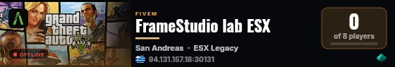 FrameStudio lab ESX live status badge