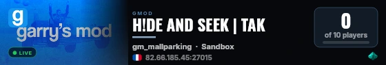 H!DE AND SEEK | TAK live status badge