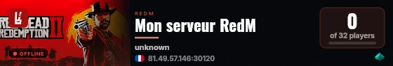 Mon serveur RedM live status badge