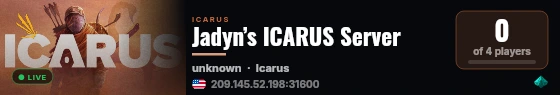 Jadyn’s ICARUS Server live status badge