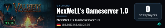 NexWeLL's Gameserver 1.0 live status badge