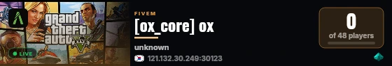 test-server-ox — OX Core live status badge