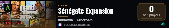 Sénégate Expansion live status badge