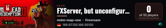 FXServer, but unconfigured live status badge