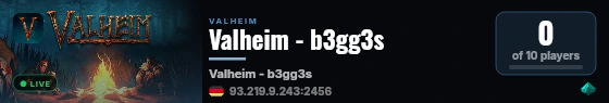 Valheim - b3gg3s live status badge
