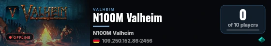 N100M Valheim live status badge