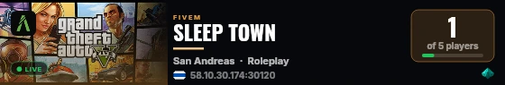 SLEEP TOWN live status badge