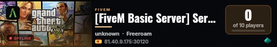 [FiveM Basic Server] Servidor Haunter live status badge