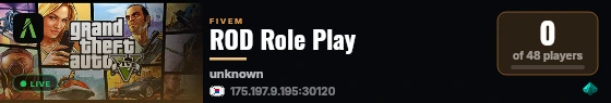 ROD Role Play live status badge