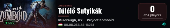 Túlélő Sutyikák live status badge