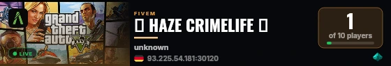 💜 HAZE CRIMELIFE 💜 live status badge