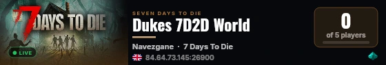 Dukes 7D2D World live status badge