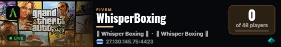 WhisperBoxing live status badge