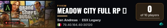 MEADOW CITY FULL RP 🚀 live status badge