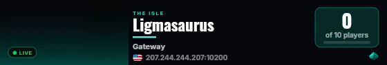 Ligmasaurus live status badge