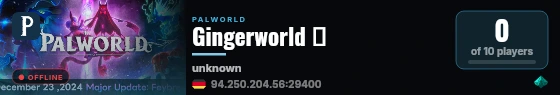 Gingerworld 🧡 live status badge
