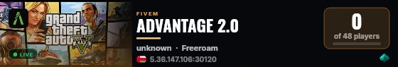 ADVANTAGE 2.0 live status badge