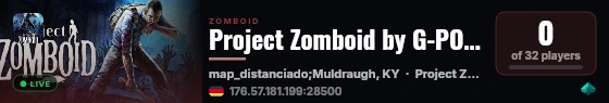 Project Zomboid by G-PORTAL.com live status badge