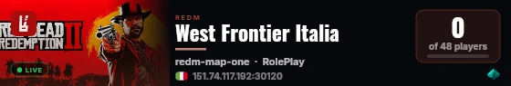 West Frontier Italia live status badge