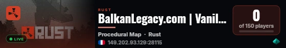 BalkanLegacy.com | Vanilla live status badge