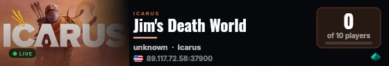 Jim's Death World live status badge