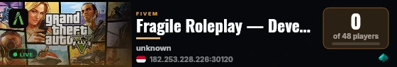 Fragile Roleplay — Development live status badge
