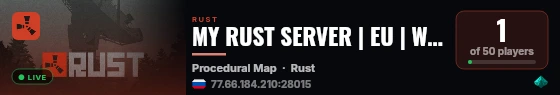 MY RUST SERVER | EU | WEEKLY | VANILLA live status badge