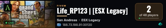 Life_RP123 | [ESX Legacy] live status badge