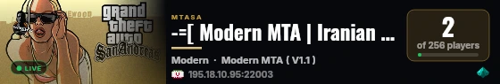 -=[ Modern MTA | Iranian RP/RPG Server ]=- live status badge