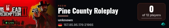 Pine County Roleplay live status badge
