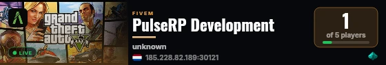 PulseRP Development live status badge