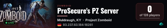 ProSecure's PZ Server live status badge