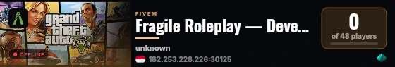 Fragile Roleplay — Development live status badge