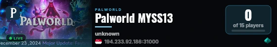 Palworld MYSS13 live status badge