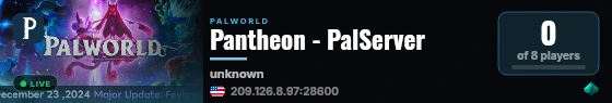 Pantheon - PalServer live status badge