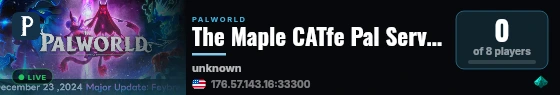 The Maple CATfe Pal Server live status badge