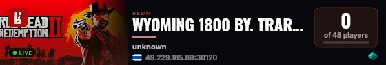 WYOMING 1800 BY. TRAR TEW live status badge