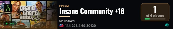 Insane Community +18 live status badge