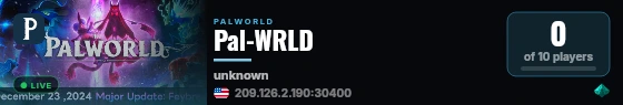 Pal-WRLD live status badge