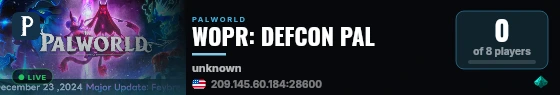 WOPR: DEFCON PAL live status badge
