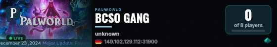 BCSO GANG live status badge
