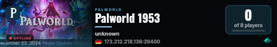 Palworld 1953 live status badge