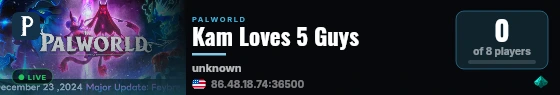 Kam Loves 5 Guys live status badge