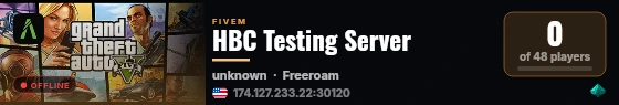 HBC Testing Server live status badge