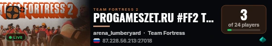 PROGAMESZET.RU #FF2 TEST [RU] live status badge