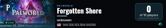 Forgotten Shore live status badge