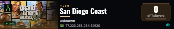 San Diego Coast live status badge