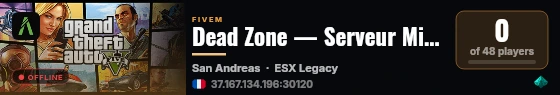Dead Zone — Serveur Military live status badge