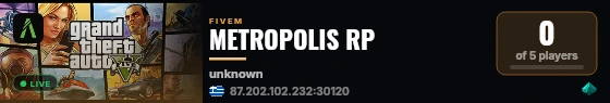 METROPOLIS RP live status badge