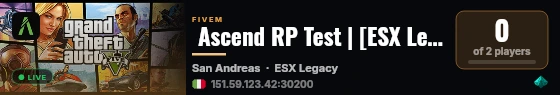  Ascend RP Test | [ESX Legacy] live status badge